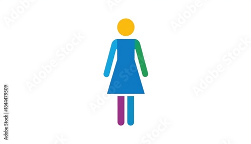Colorful pictogram of a woman
