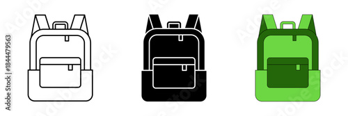 Bag school set icon. for mobile concept and web design on white background