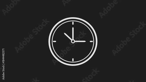 Simple white outline clock icon on a dark background.