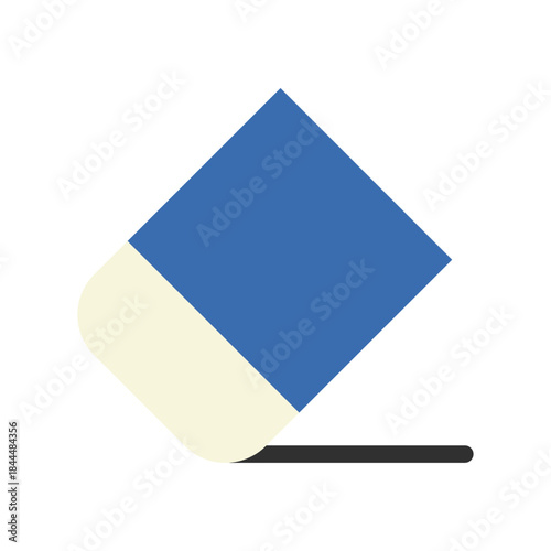 線を消す消しゴムのフラットアイコン /Eraser Removing Line Flat Icon