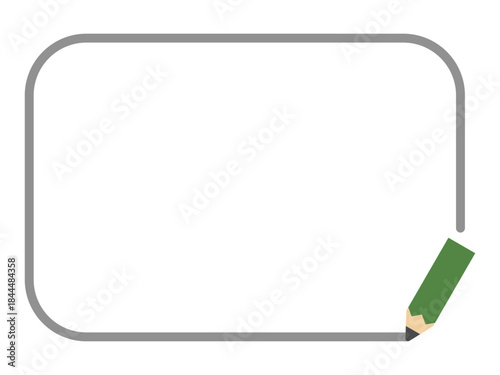 鉛筆で書いた飾り枠・メモや記入に使える角丸フレーム /Simple Rounded Note Frame Illustration