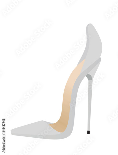 Grey high heel sandal. vector