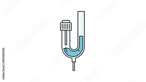 Foto Simple illustration of a Ushaped tube with liquid.