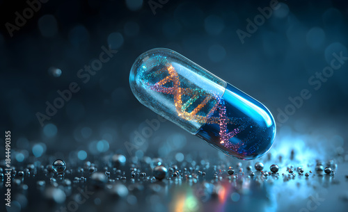 Double helix structure of DNA in capsule