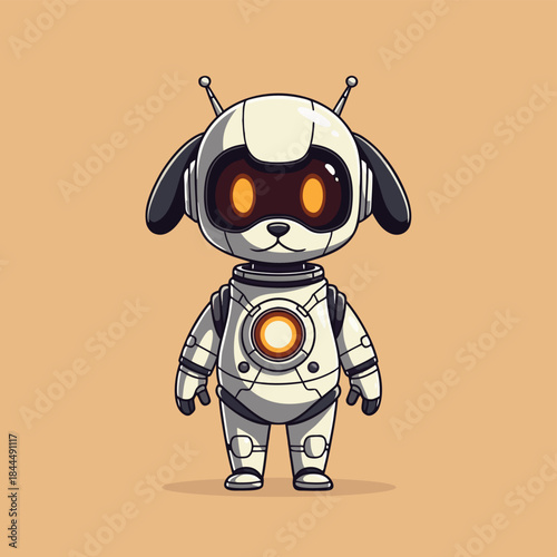 Cute Robot Dog Character.