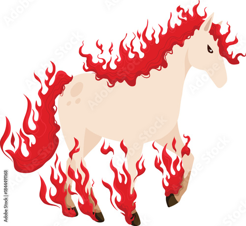 fire horse Illustration fantasy flames animal