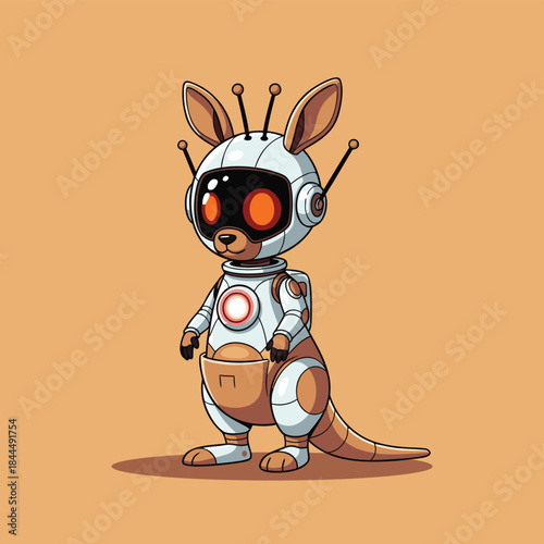 Cute Robot Kangaroo Character.