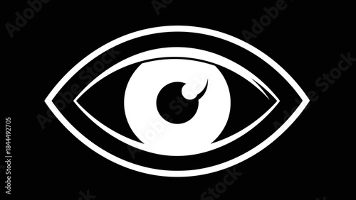 Stylized Eye Symbol on Black Background.