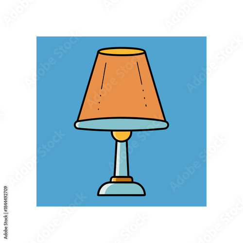 Illustration of a bedside table lamp design on transparent background