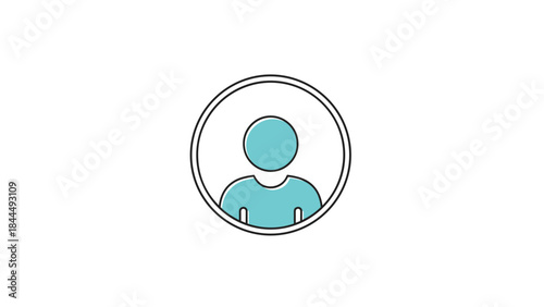 Simple User Icon Representing A Person In A Circle.