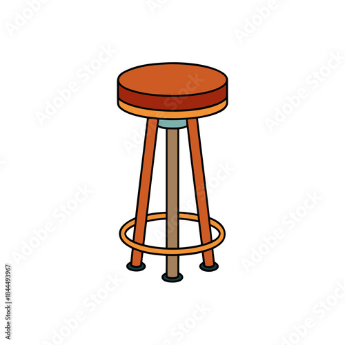 Illustration of a simple bar stool design on transparent background