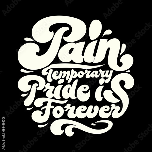 Creamy white retro script text on black background 3