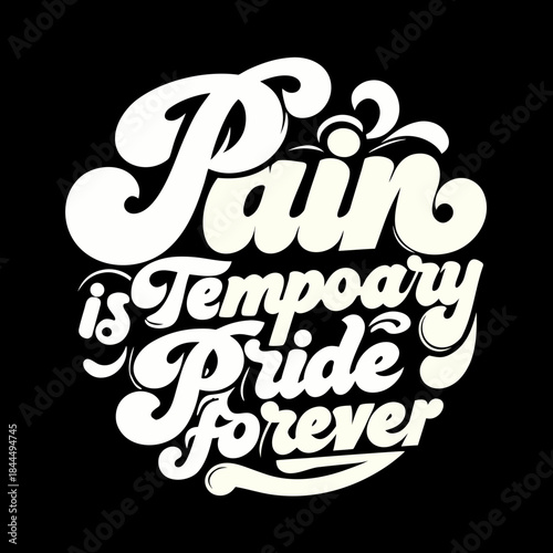 Creamy white retro script text on black lettering quote