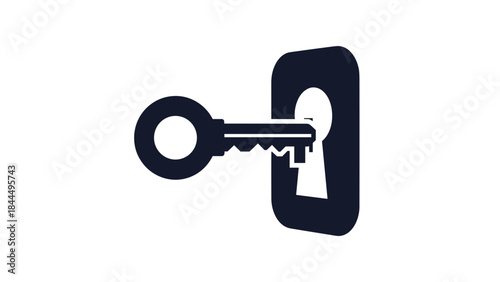 Key Entering Lock Symbolizing Access and Security.