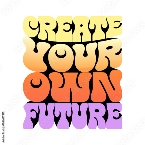 Create your own future wavy text typography lettering
