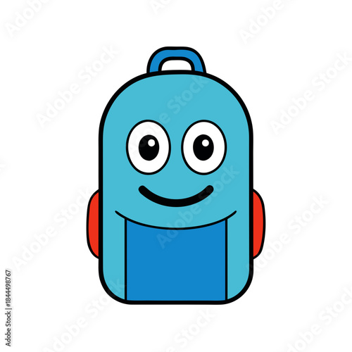 school backpack emoji with smiling face