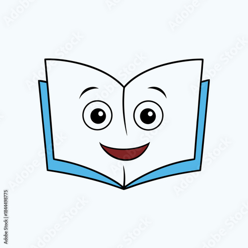 open book emoji with a happy smiling face
