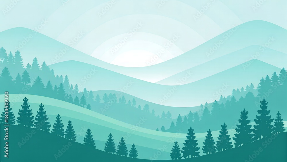 Fototapeta premium Soft Teal Mint Gradient Mesh with Gentle Smooth Transitions