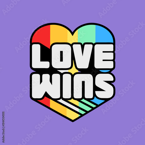 Love Wins rainbow heart graphic pride lgbtq
