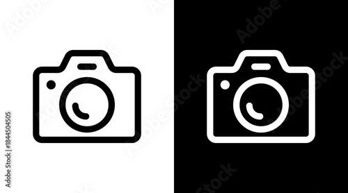Camera With Icon Set Design