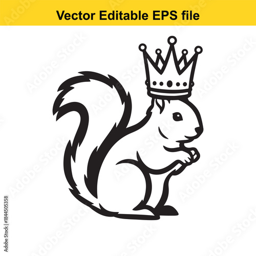 Squirrel wearing crown