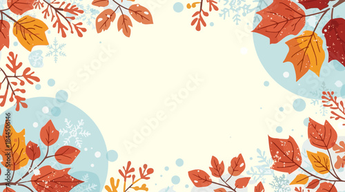 Foto Vector illustration of a fall snow banner with a flat design style, featuring ge