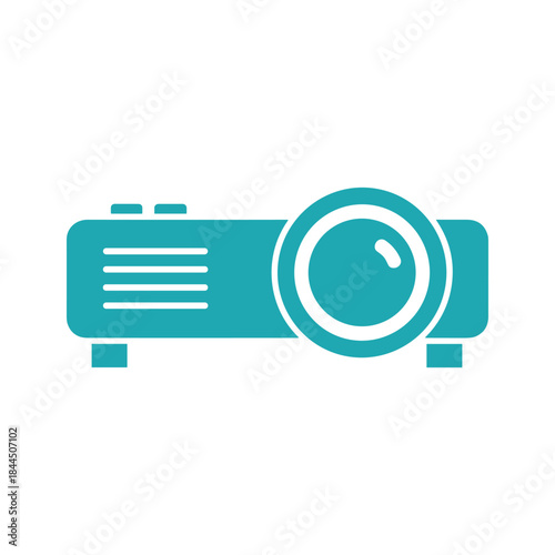 Projector icon with lens and controls