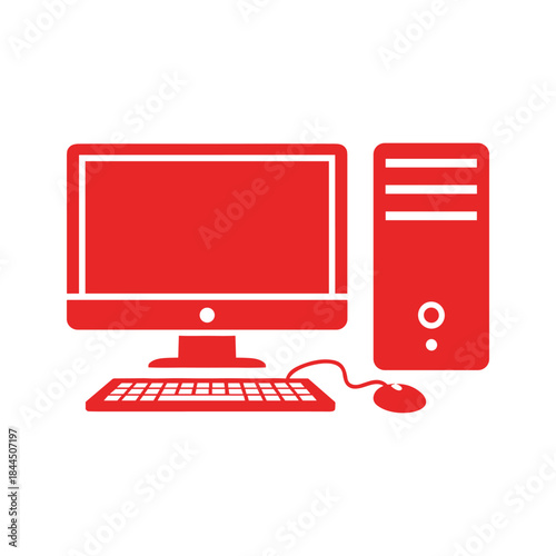 Desktop computer system with monitor keyboard and mouse