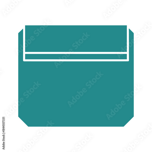 Simple teal envelope icon on white background