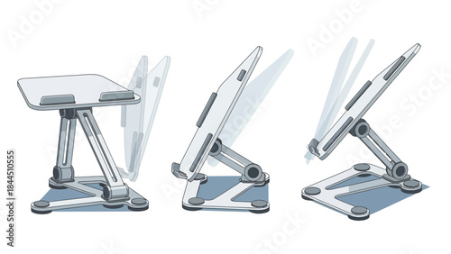 Adjustable laptop stand with rotating angles in modern 3d design