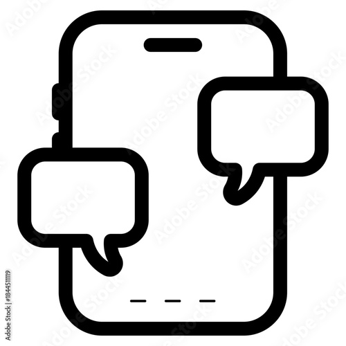 chatting on smartphone icon