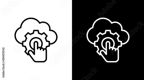 Saas Platform With Icon Set Design