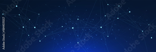 Abstract futuristic network connection and big data visualization. Modern connecting dots and lines for digital communication. Suitable for medical, science and technology. Vector