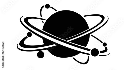 Abstract atomic structure illustration for science and technology concepts
