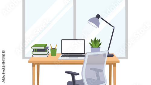 Cozy office workspace with natural light and modern desk accessories