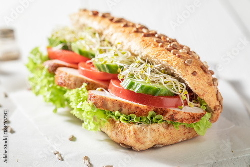 Delicious and spicy sandwic...