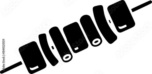 BBQ Camping Skewer for Grilling Line Icon