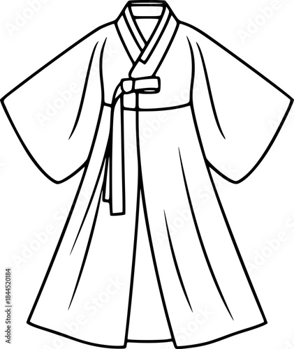 Korean Hanbok Goreum Ribbon and Collar Detail