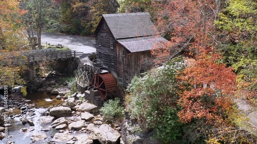 An aerial view of the Glade Grist Mill in West Virginia