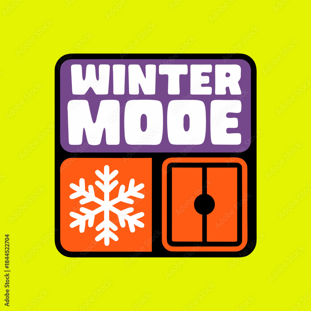 Fototapeta premium Winter mode toggle switch with snowflake and button