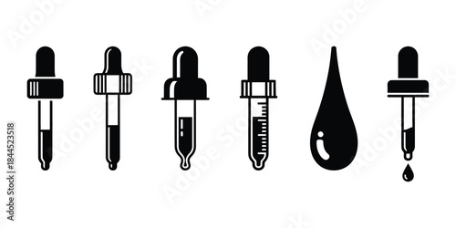eye dropper icon. Variety of eye dropper and pipette tools. pipette tools icon. set of eye dropper icon.