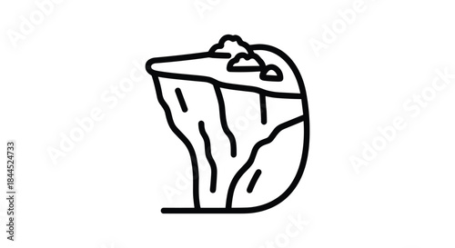 Cliff with clouds on top