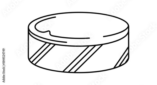 Simple line drawing of a cylindrical object
