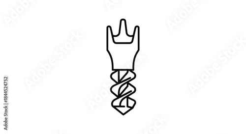 Simple line drawing of a screw