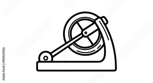 Simple machine illustration featuring a crank and wheel