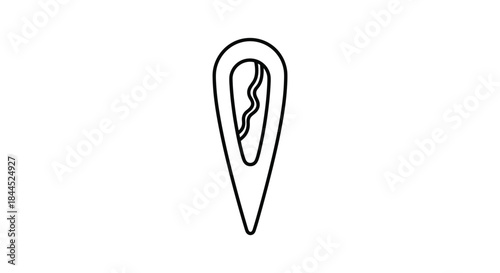 Simple black line drawing of a seed