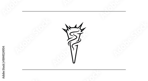 Stylized torch with crown design element
