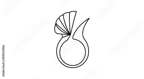 Simple line drawing of an onion