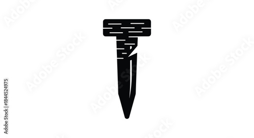 Black landscape nail on white background