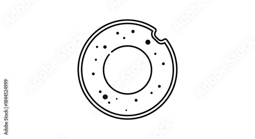 Delicious donut with sprinkles and a bite taken